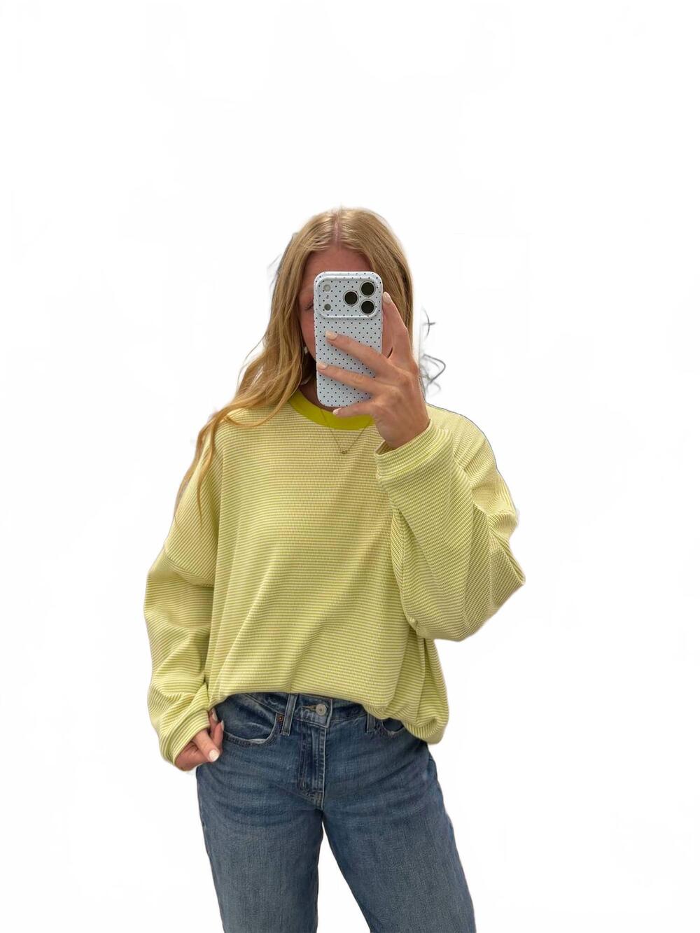 NEW THINGS BETWEEN ribbed oversized casual relaxed fit knit pullover in moss gre